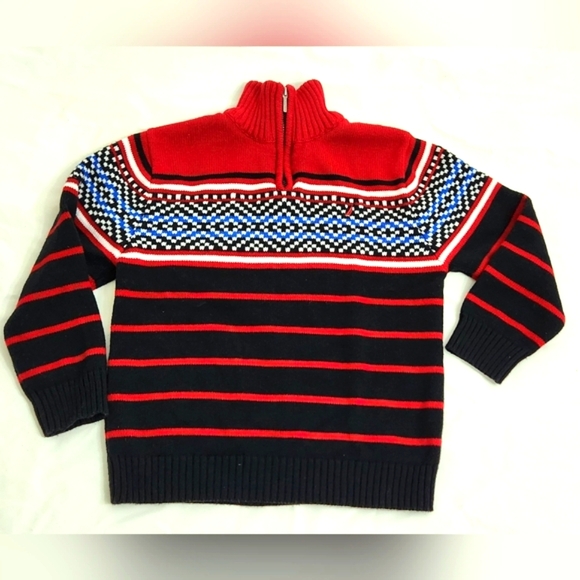 Nautica (Sz 6) Boys Red Half Zip Pullover Sweater. EUC - Picture 3 of 4